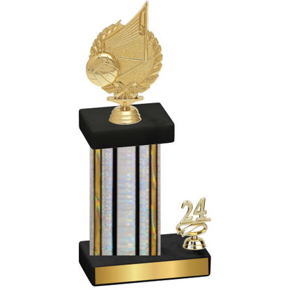 Accented Single Silver Glacier Year Volleyball Trophy