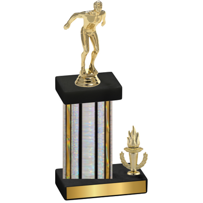 Accented Single Silver Glacier Victory Swimming Trophy