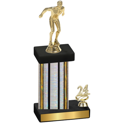 Accented Single Silver Glacier Year Swimming Trophy