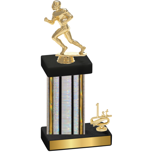 Accented Single Silver Glacier First Place Football Trophy