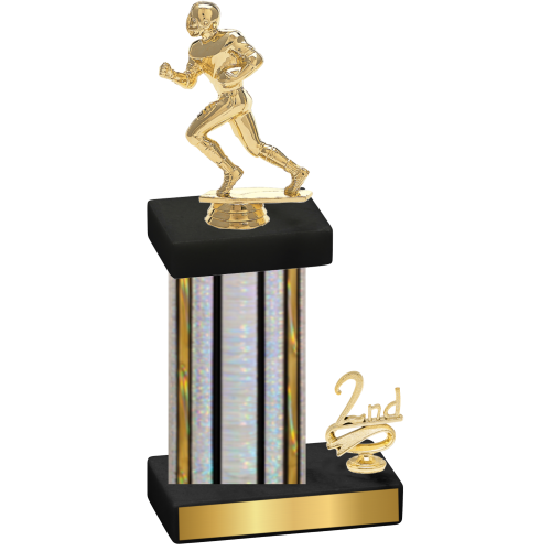 Accented Single Silver Glacier Second Place Football Trophy