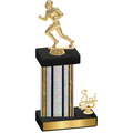 Accented Single Silver Glacier Third Place Football Trophy