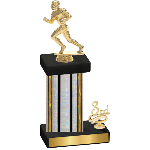 Accented Single Silver Glacier Third Place Football Trophy