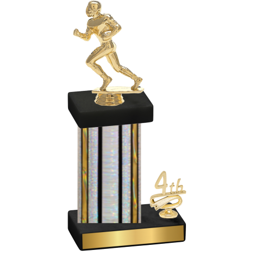 Accented Single Silver Glacier Fourth Place Football Trophy