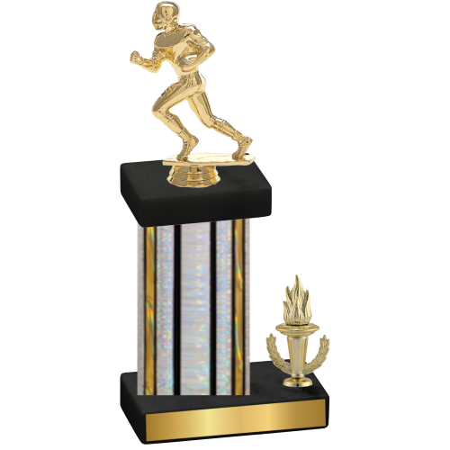 Accented Single Silver Glacier Victory Football Trophy