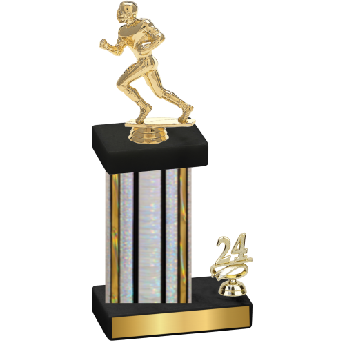 Accented Single Silver Glacier Year Football Trophy