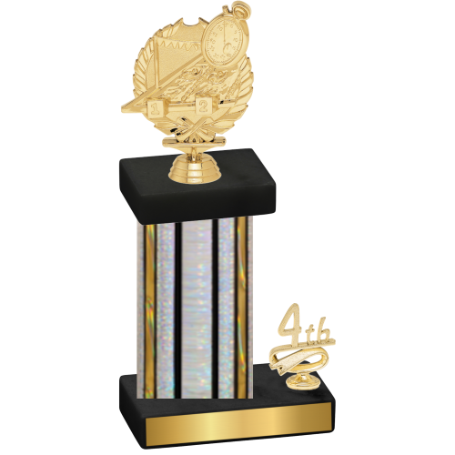 Accented Single Silver Glacier Fourth Place Swimming Trophy