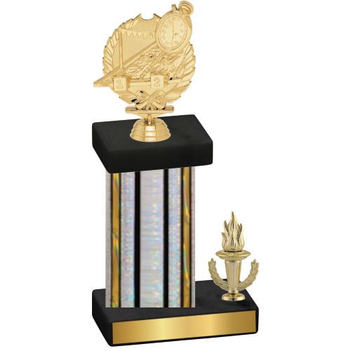 Accented Single Silver Glacier Victory Swimming Trophy