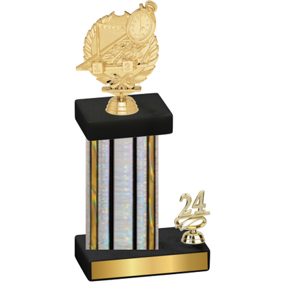Accented Single Silver Glacier Year Swimming Trophy