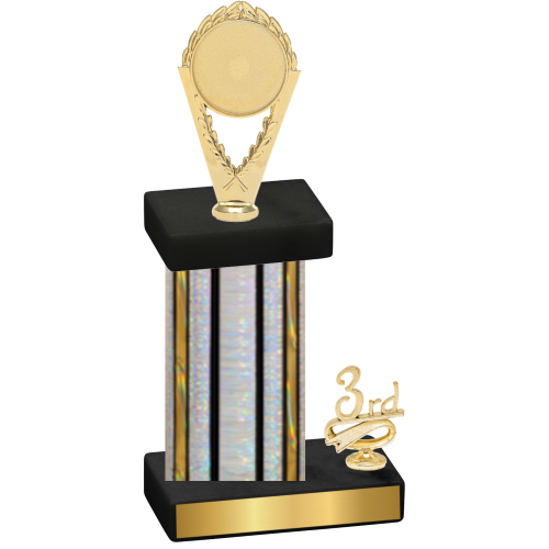 Accented Single Silver Glacier Third Place Insert Trophy