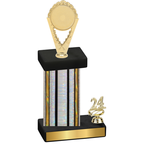 Accented Single Silver Glacier Year Insert Trophy