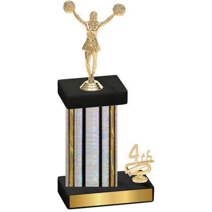 Accented Single Silver Glacier Fourth Place Cheerleading Trophy