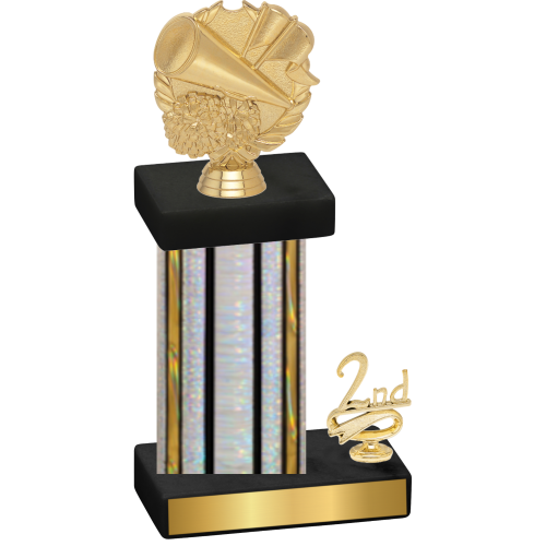 Accented Single Silver Glacier Second Place Cheerleading Trophy