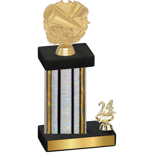 Accented Single Silver Glacier Year Cheerleading Trophy