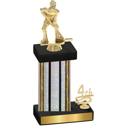 Accented Single Silver Glacier Fourth Place Hockey Trophy