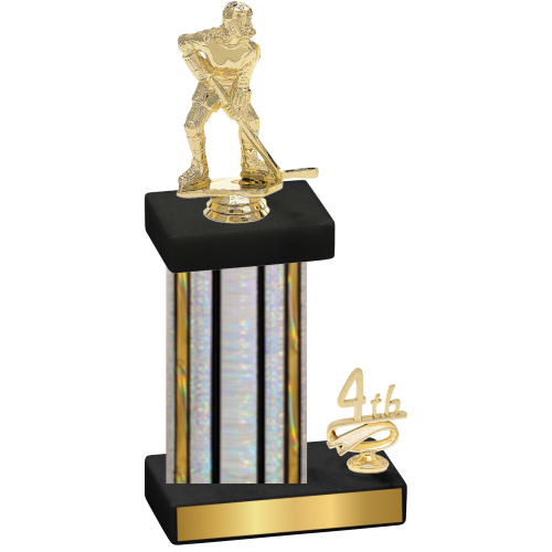 Accented Single Silver Glacier Fourth Place Hockey Trophy