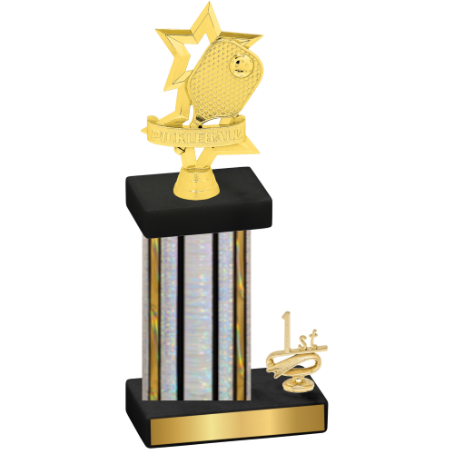 Accented Single Silver Glacier First Place Pickleball Trophy