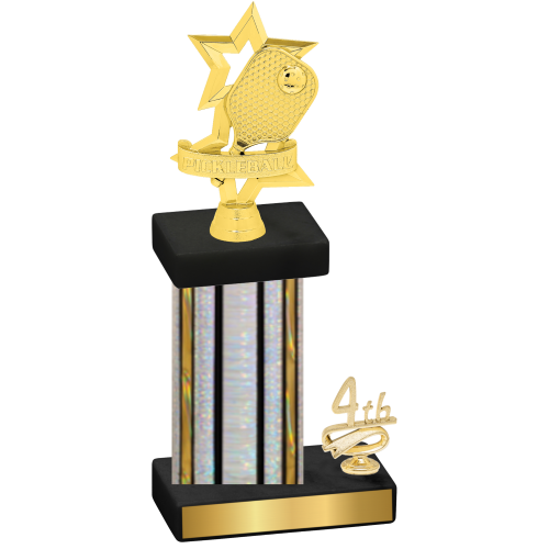 Accented Single Silver Glacier Fourth Place Pickleball Trophy