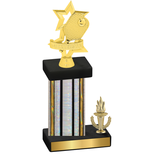Accented Single Silver Glacier Victory Pickleball Trophy