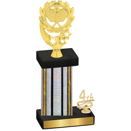 Accented Single Silver Glacier Fourth Place Pickleball Trophy