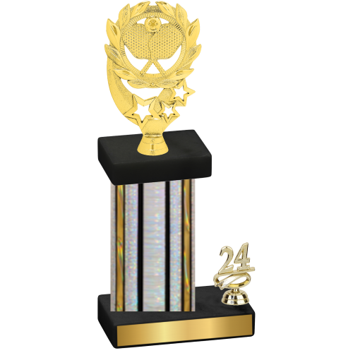 Accented Single Silver Glacier Year Pickleball Trophy