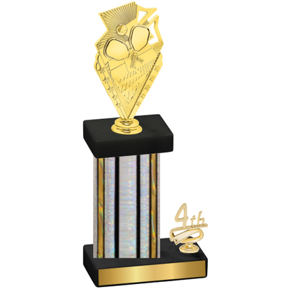 Accented Single Silver Glacier Fourth Place Pickleball Trophy