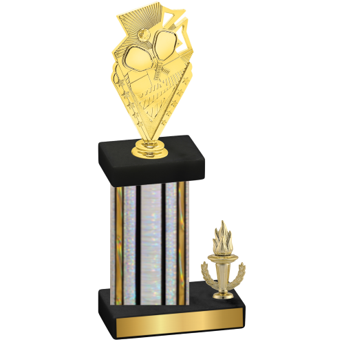 Accented Single Silver Glacier Victory Pickleball Trophy