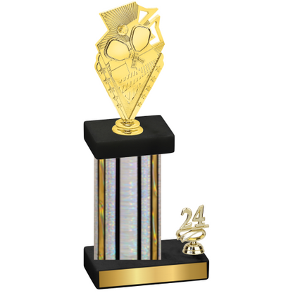 Accented Single Silver Glacier Year Pickleball Trophy