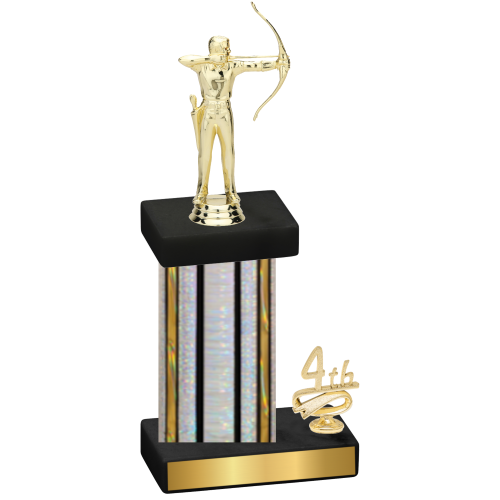 Accented Single Silver Glacier Fourth Place Archery Trophy