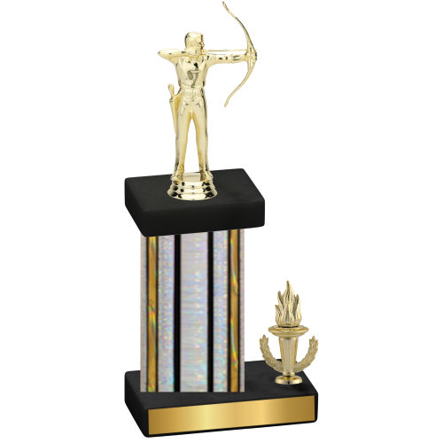 Accented Single Silver Glacier Victory Archery Trophy