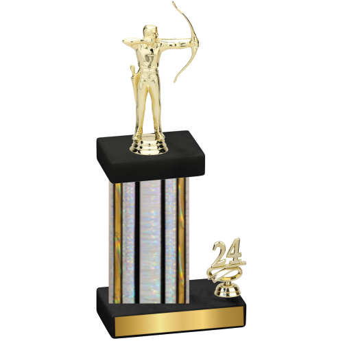 Accented Single Silver Glacier Year Archery Trophy