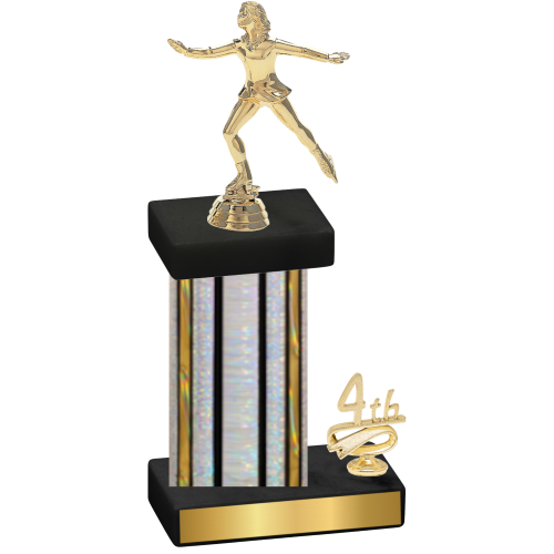 Accented Single Silver Glacier Fourth Place Skater Trophy
