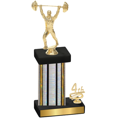 Accented Single Silver Glacier Fourth Place Weights Trophy