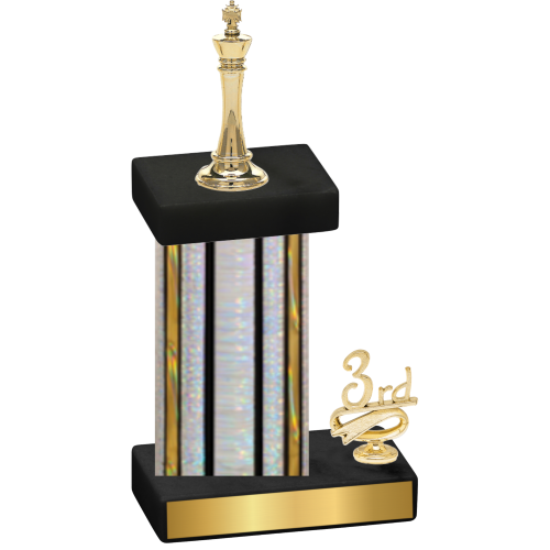 Accented Single Silver Glacier Third Place Chess Trophy