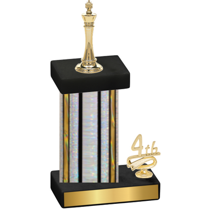 Accented Single Silver Glacier Fourth Place Chess Trophy