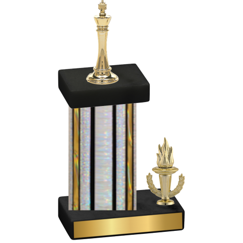 Accented Single Silver Glacier Victory Chess Trophy