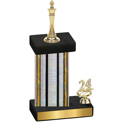 Accented Single Silver Glacier Year Chess Trophy