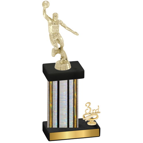 Accented Single Silver Glacier Third Place Basketball Trophy