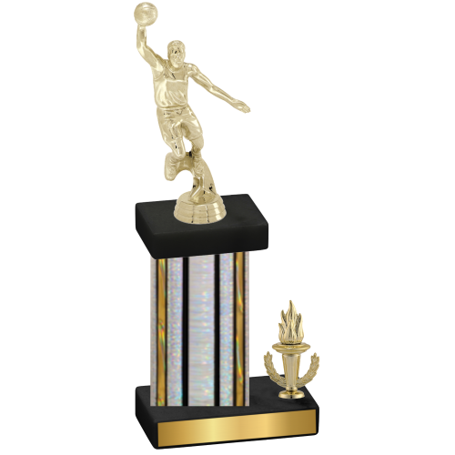 Accented Single Silver Glacier Victory Basketball Trophy