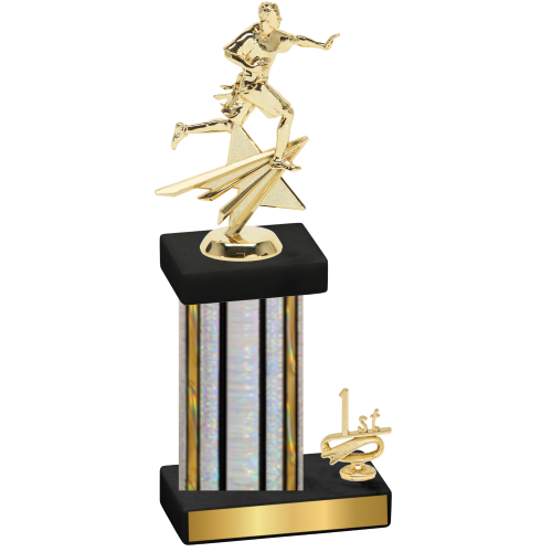 Accented Single Silver Glacier First Place Flag Football Trophy