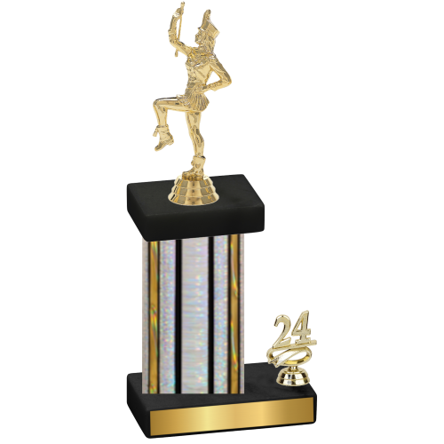 Accented Single Silver Glacier Year Majorette Trophy