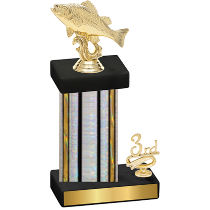 Accented Single Silver Glacier Third Place Fishing Trophy