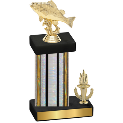 Accented Single Silver Glacier Victory Fishing Trophy
