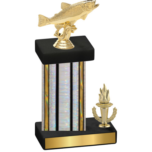 Accented Single Silver Glacier Victory Fishing Trophy
