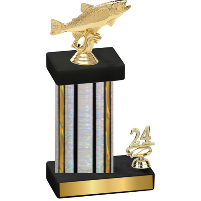 Accented Single Silver Glacier Year Fishing Trophy