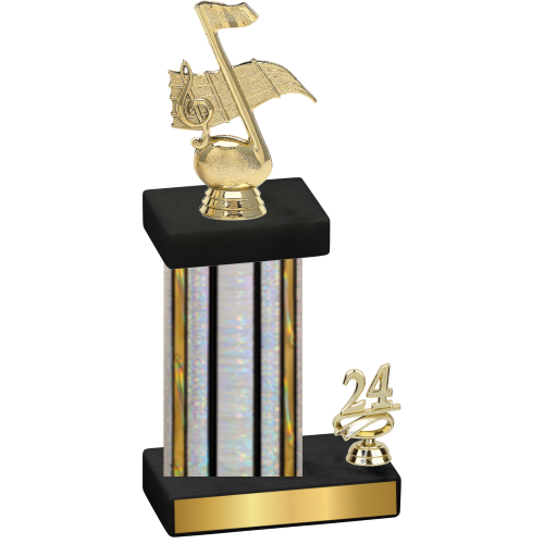 Accented Single Silver Glacier Year Music Trophy