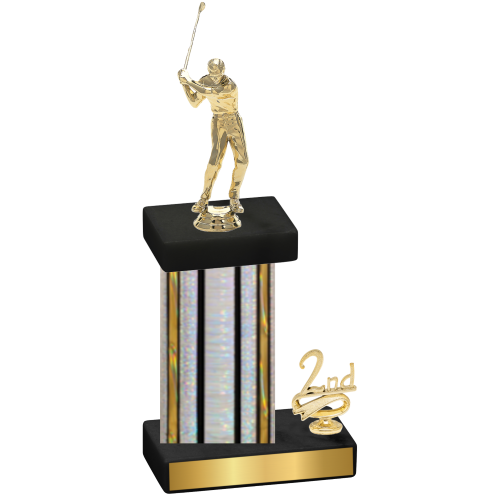 Accented Single Silver Glacier Second Place Golf Trophy