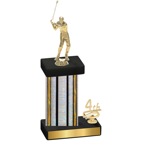 Accented Single Silver Glacier Fourth Place Golf Trophy