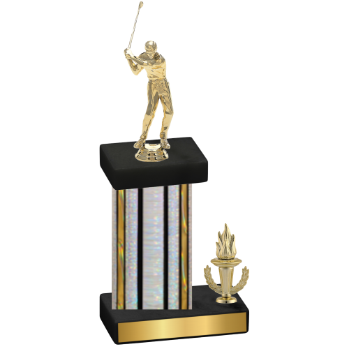 Accented Single Silver Glacier Victory Golf Trophy