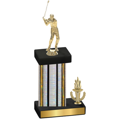 Accented Single Silver Glacier Victory Golf Trophy